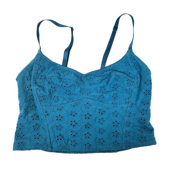 Intimately Free People Small Teal Corset Style Crop Tank Top 90s Grunge - Picture 1 of 5